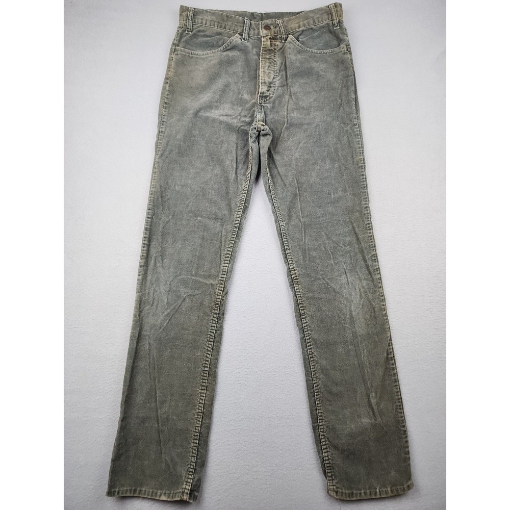 Levi's Pants Mens 30x32 Green Corduroy Straight 5 Pocket Chino Khaki Casual 70s